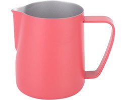 Melkopschuimkan Roestvrijstaal - Koffie Accessoire - Latte Art Creëren - Grote Capaciteit 600ml - 9x11cm - Roze Rood