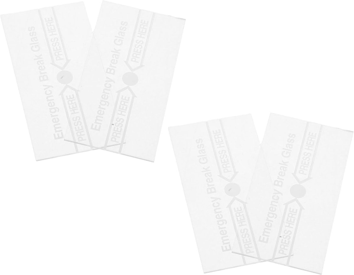 Noodbreekglas - Vervangende Glasplaat - Brandalarm Activeren - Snelle Installatie - 7.6 x 3.9 cm - Transparant