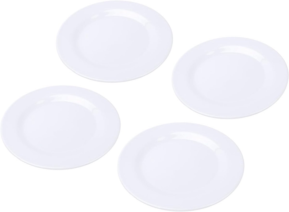 Ronde Borden - Dinerborden Set - Dagelijks Gebruik - Lichtgewicht Melamine - 9 Inch - Wit