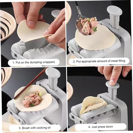 Deegwaren Maker - Automatische Vormer - Snel Hapjes Maken - Eenvoudig In Gebruik - 16x15x10 cm - Wit — afbeelding 5