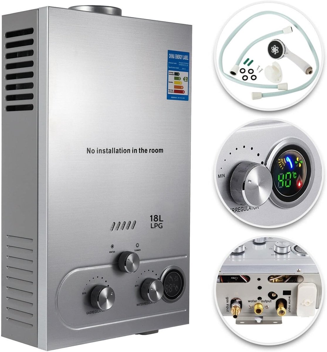 Gas Boiler - Direct Warm Water - Direct Warm Water - Start bij lage druk - 10 Liter