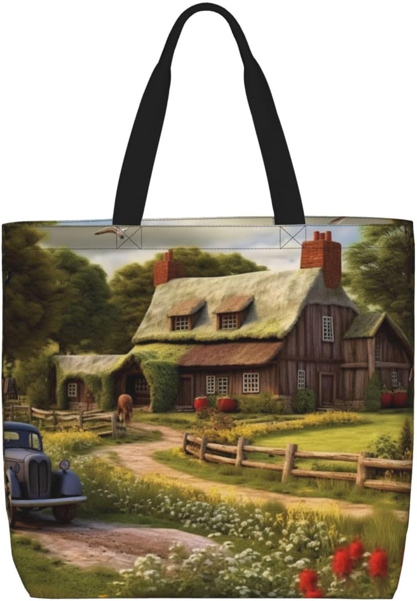 Canvas Draagtas - Herbruikbare Tas - Boodschappen & Strand - Opvouwbaar & Wasbaar - 50x15x40cm