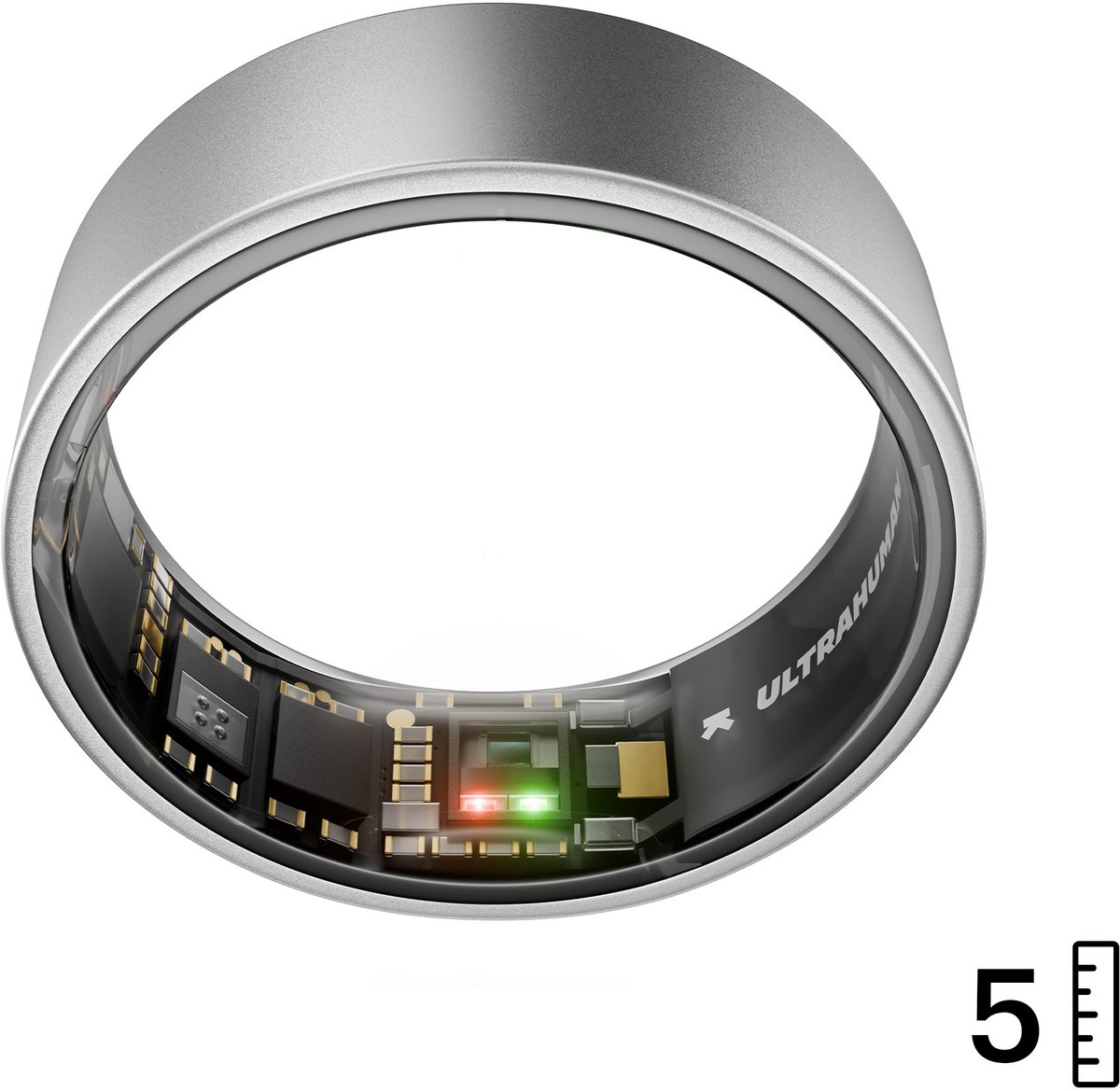 Ultrahuman AIR Smart Ring, Raw Titanium - Grootte 5