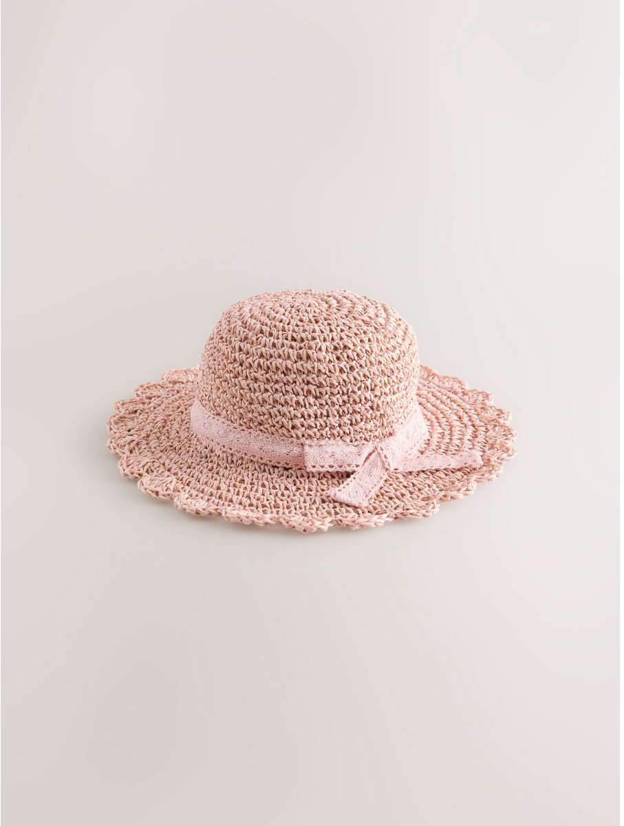 Next - Meisjes - Zonnehoed van stro - Roze