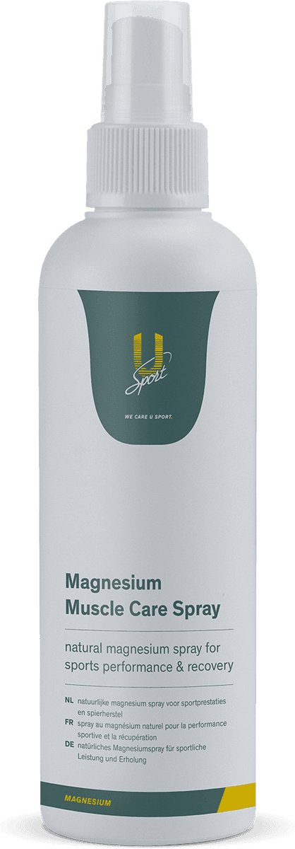U-Sport Magnesium Muscle Care Spray - 200 ml - Tegen Spierkramp & Vermoeidheid - Puur Zechstein™ Magnesium