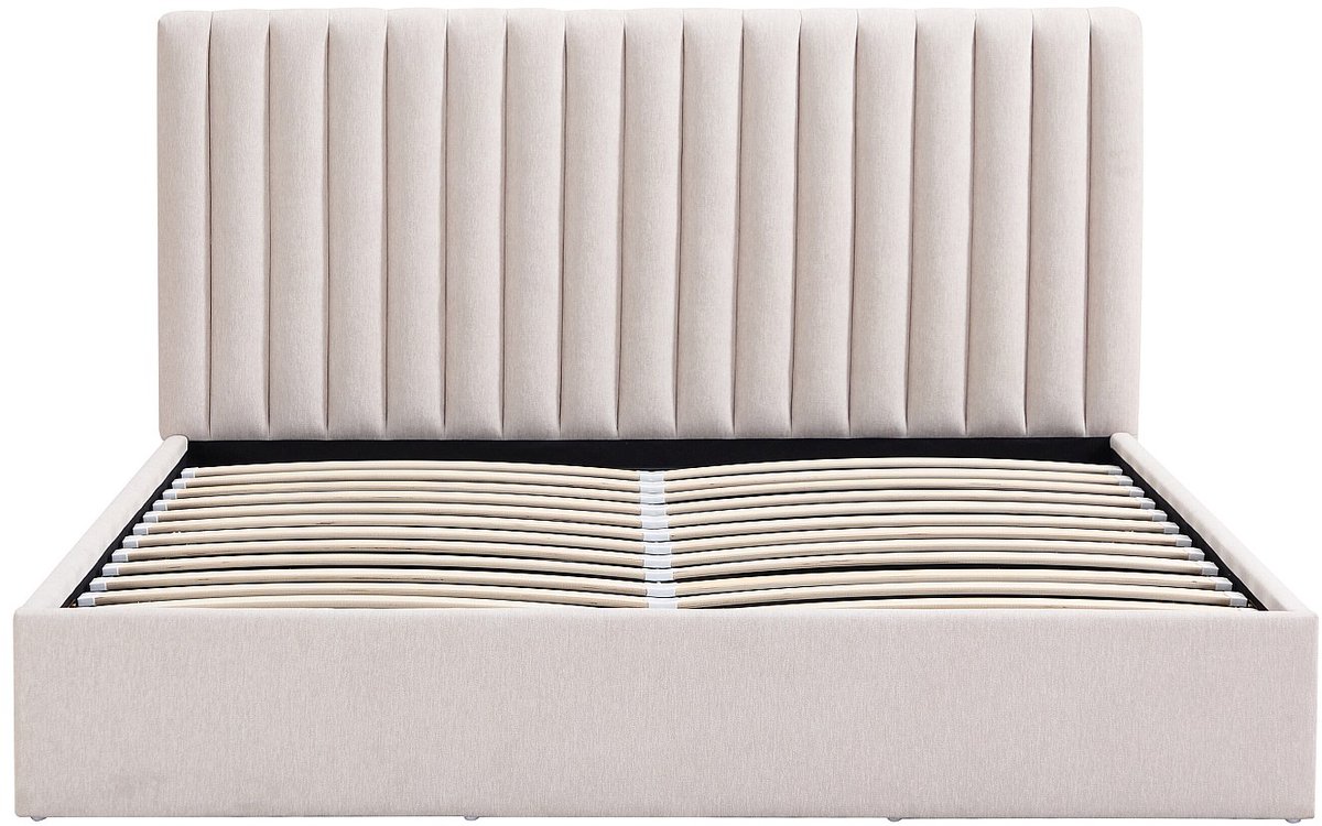 Vente-unique Bed met opbergruimte stof beige 140 x 190 cm
