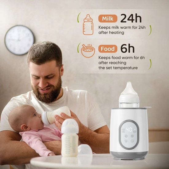 HHHK - 8-in-1 Baby Flessenwarmer - Voedselverwarmer - Sterilisator - Met Ontdooifunctie - Moedermelkverwarmer - Voor Onderweg van HHHK — afbeelding 2