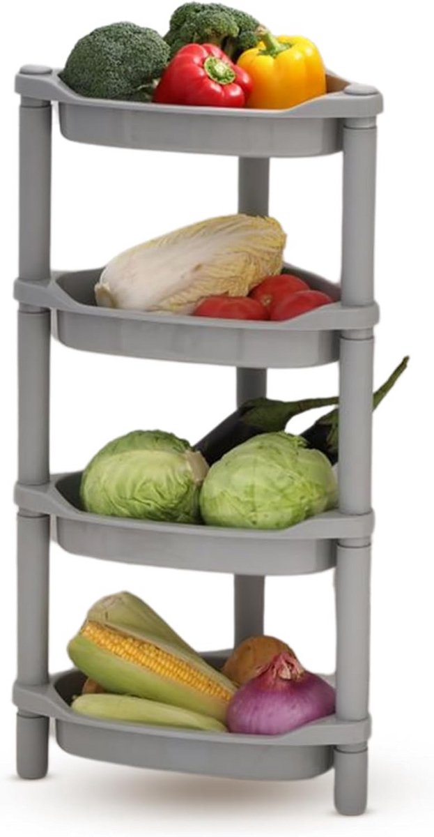 Vrijstaande Opbergplank met 4 Niveaus voor Keuken en Pantry