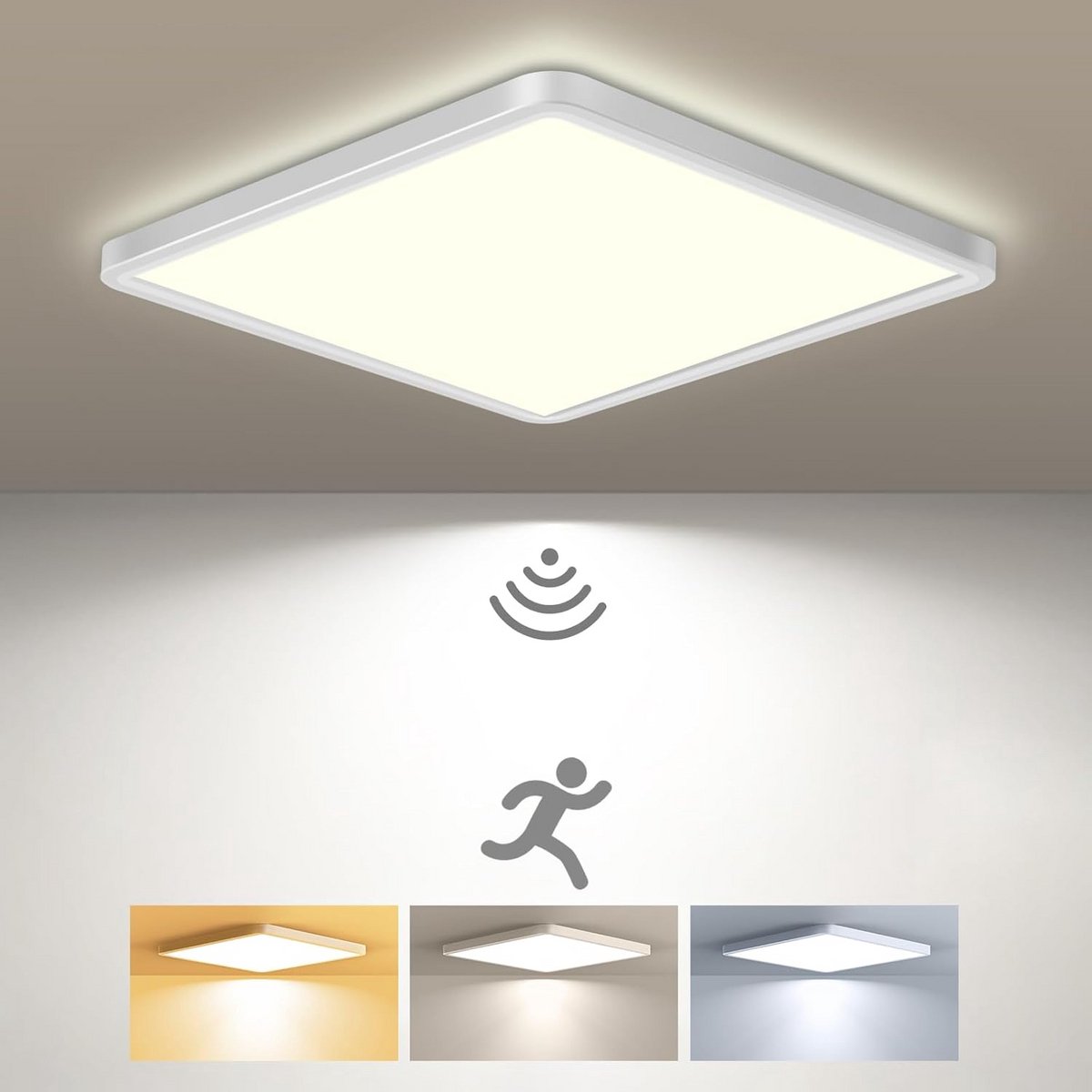 LED Plafondlamp met Bewegingssensor en Instelbare Kleurtemperatuur voor Binnen