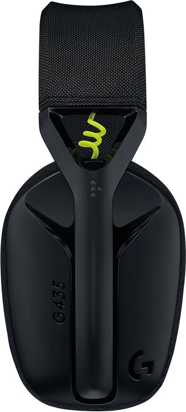 Arrière du casque Logitech G435 noir avec logo Logitech G.
