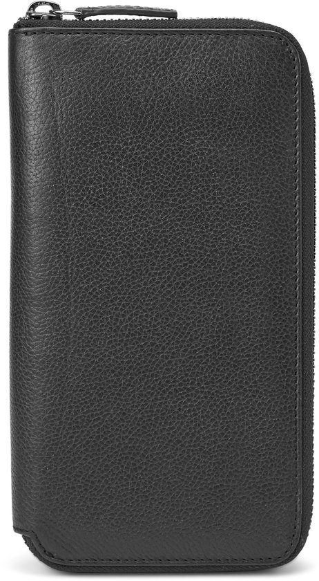 Portefeuille en cuir noir avec blocage RFID Lauri