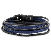 Lederen Roy Armband in Zwart & Blauw