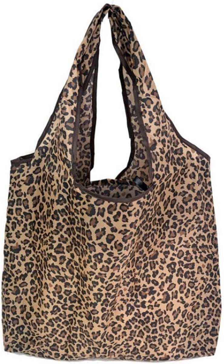 Grote Opvouwbare Herbruikbare Boodschappentas Leopard Print