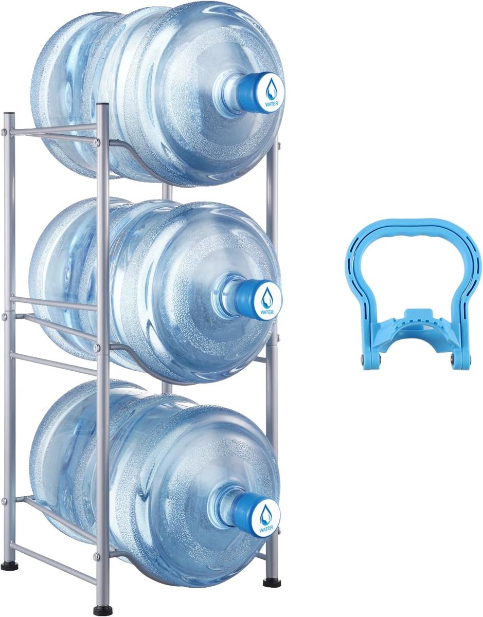 Imperatoris - Waterkanhouder - Waterflessenrek - Capaciteit 3 Flessen - Opbergrek voor waterflessen - Geschikt voor 125.7 lbs Flessen - Vrijstaand