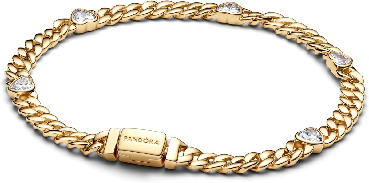 Dames Armband Schakelarmband Zirkonia Goud Kleur