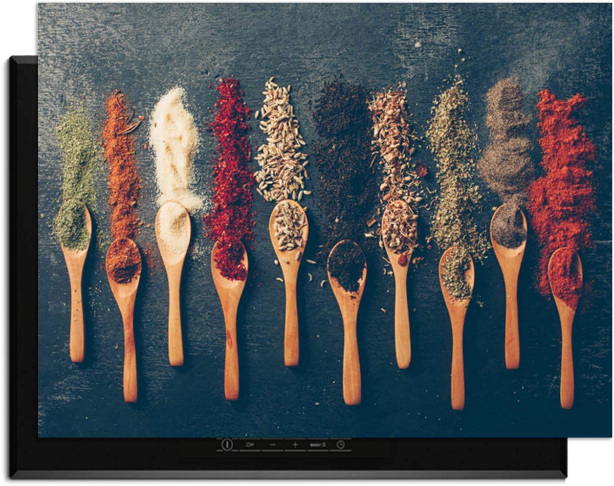 KitchenArt - Rustic Flavors - Inductie Beschermer - 78x52 cm - Kookplaat Beschermer - Luxe Afdekplaat Inductieplaat - Anti-slip & Oprolbaar - Beschermmat Inductiekookplaat