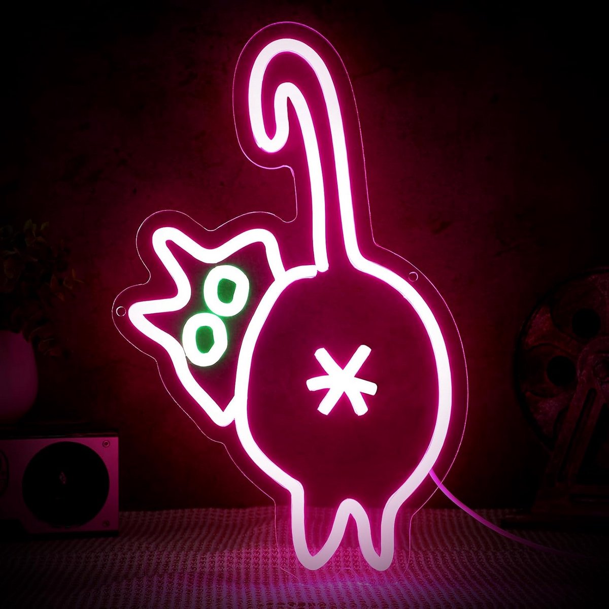 Decoratief Neon Kattenlichtbord voor Wanddecoratie, USB-Aangedreven
