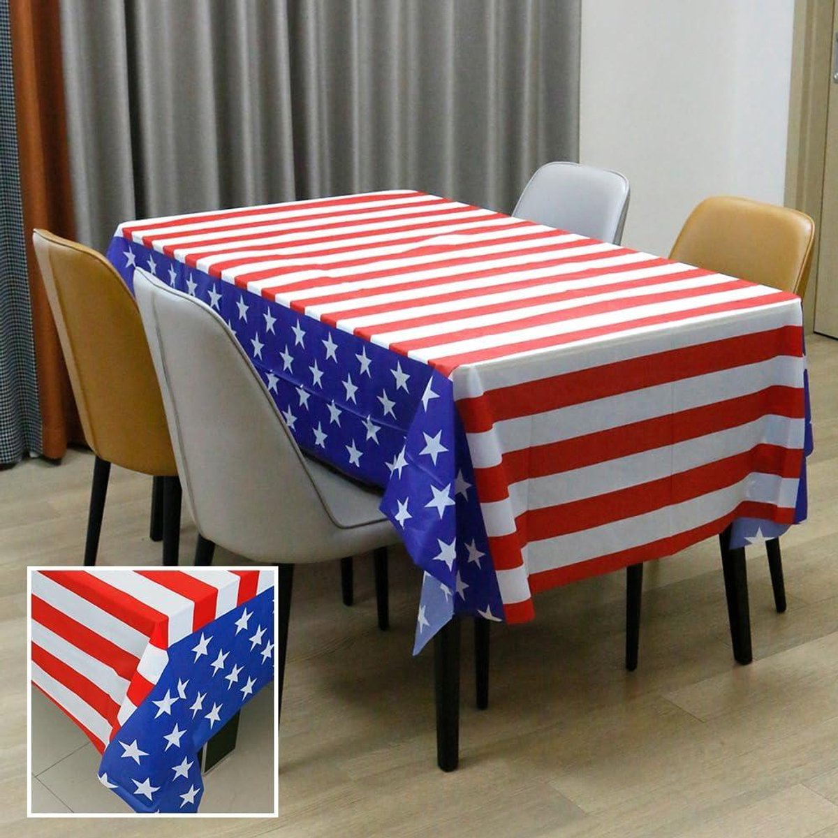 Rood, Wit, Blauw Tafelkleed - Patriottisch Rechthoekig Tafellinnen voor Feestelijkheden