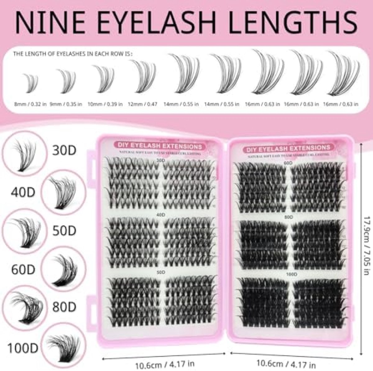540 Pluizige Wimperclusters - Mix Lengtes voor Natuurlijke tot Dramatische Looks