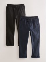 Next - Jongens - Set van 2 pull-on broeken met geribbelde taille - Zwart