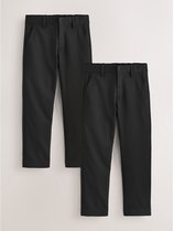 Next - Jongens - Schoolbroek met normale pasvorm, set van 2 - Zwart
