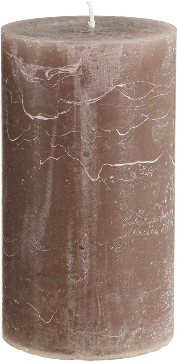 Viana Effen bruine pilaarkaarsen, 85 x 150 mm, set van 2 – Decoratieve kaars
