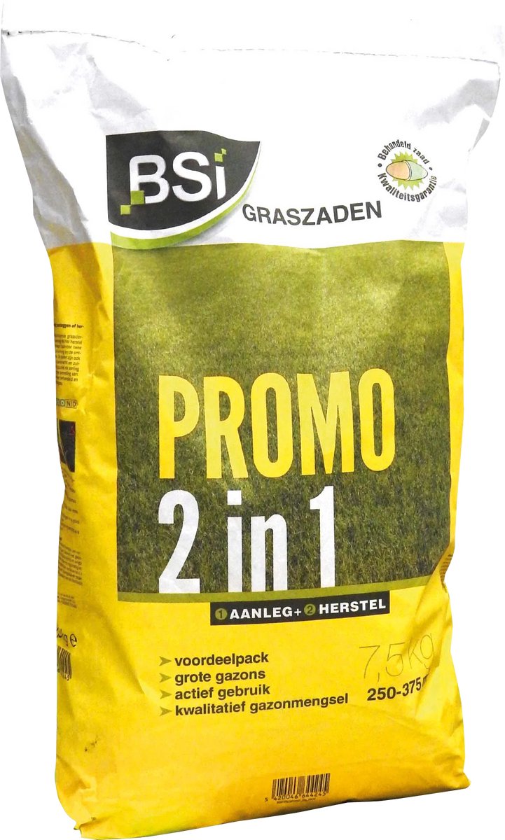 BSI - Graszaad 2-in-1 Herstel & Snelkiemend 7,5 kg - Voor Aanleg en Herstel van Gazon - Snelle Kieming - Herstelgazon