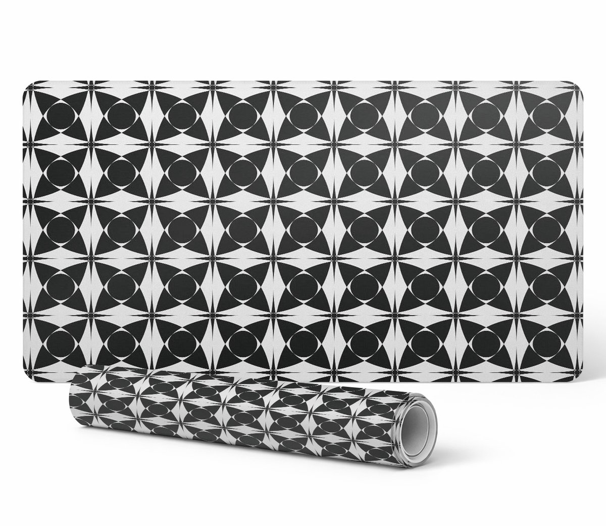 Decoratieve laptopmat met geometrisch retropatroon 120x60 cm