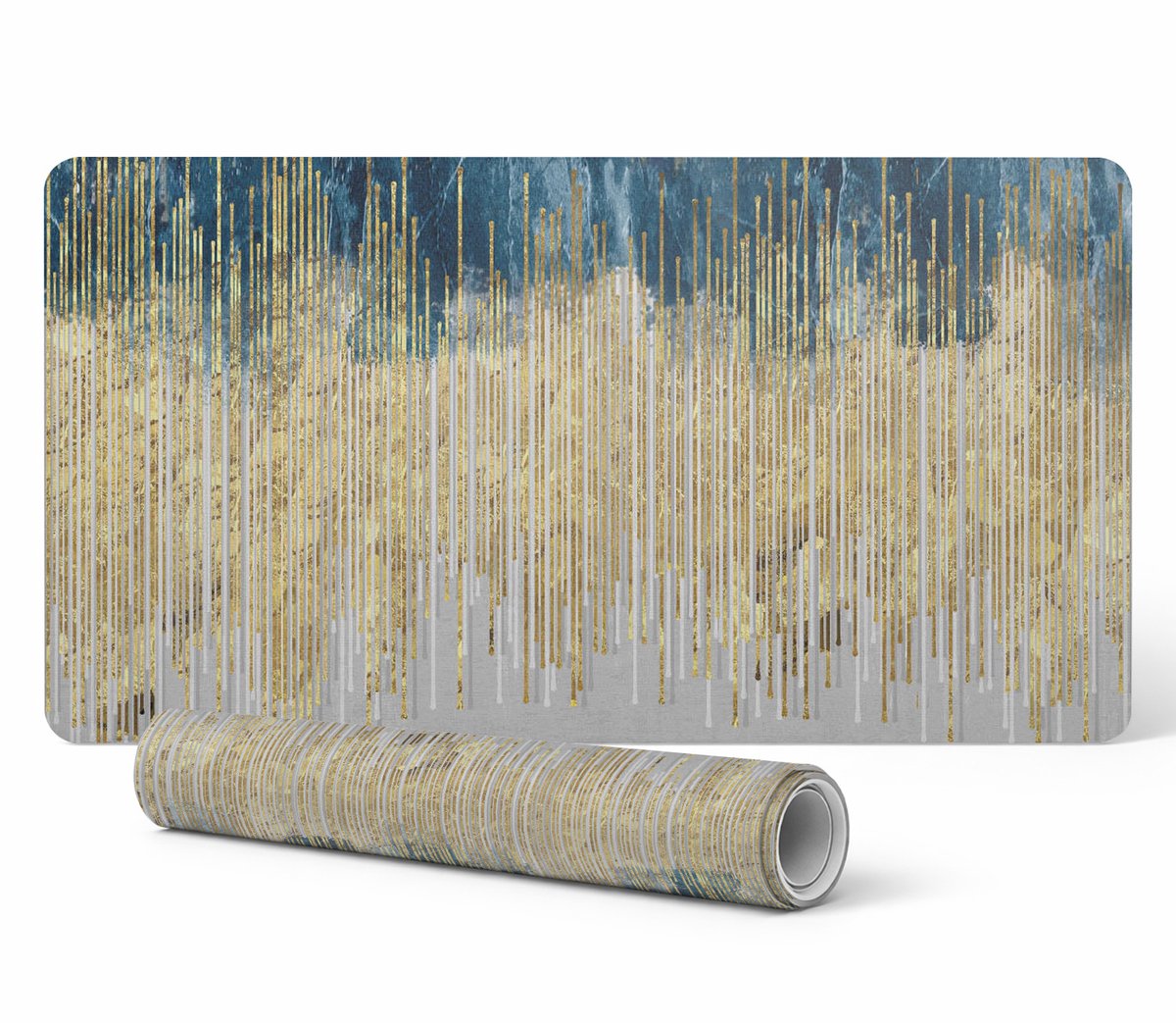 Moderne beschermende toetsenbordmat met verticale abstracte lijnen, 120x60 cm