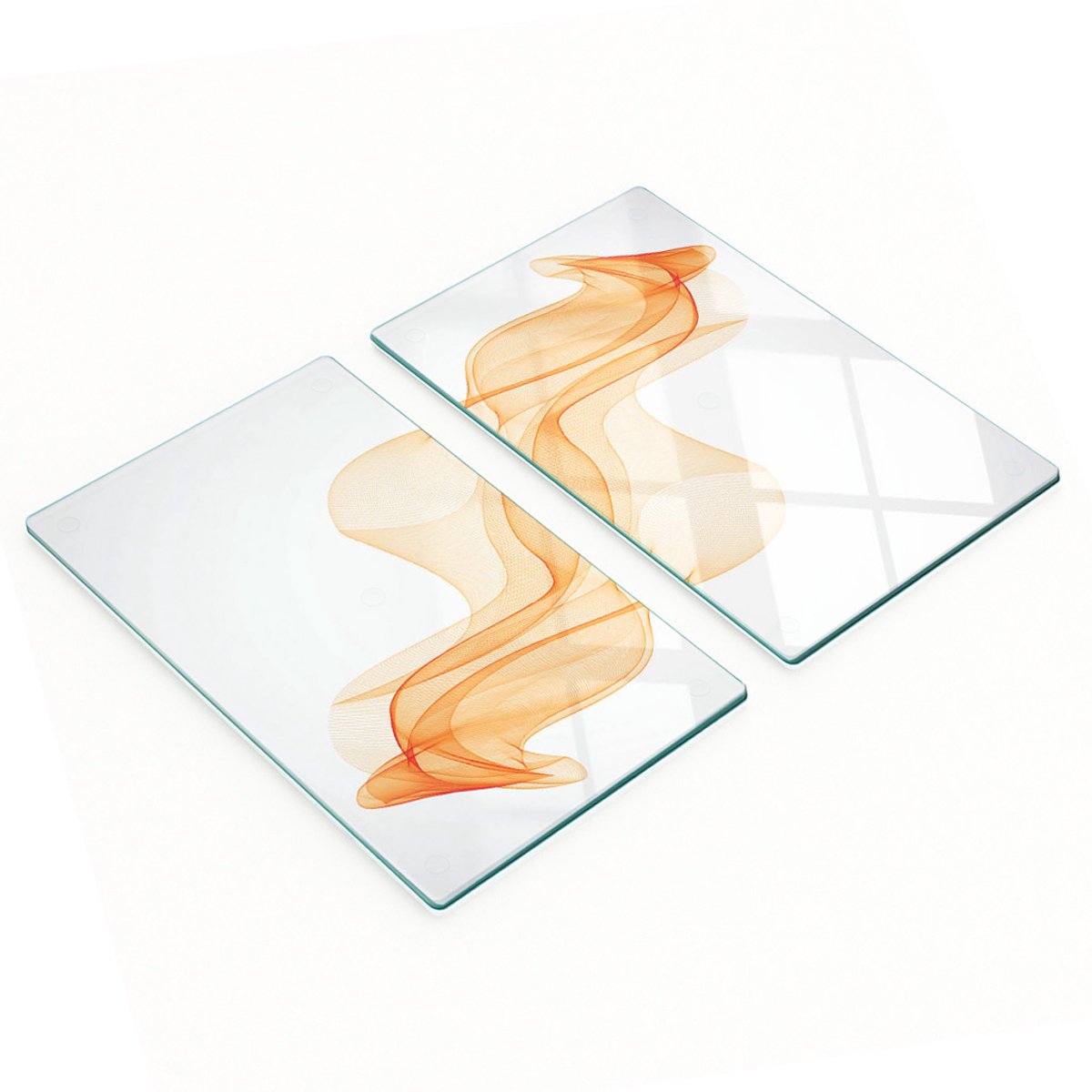 Glazen snijplanken met abstracte rookafbeeldingen, 2x30x52 cm