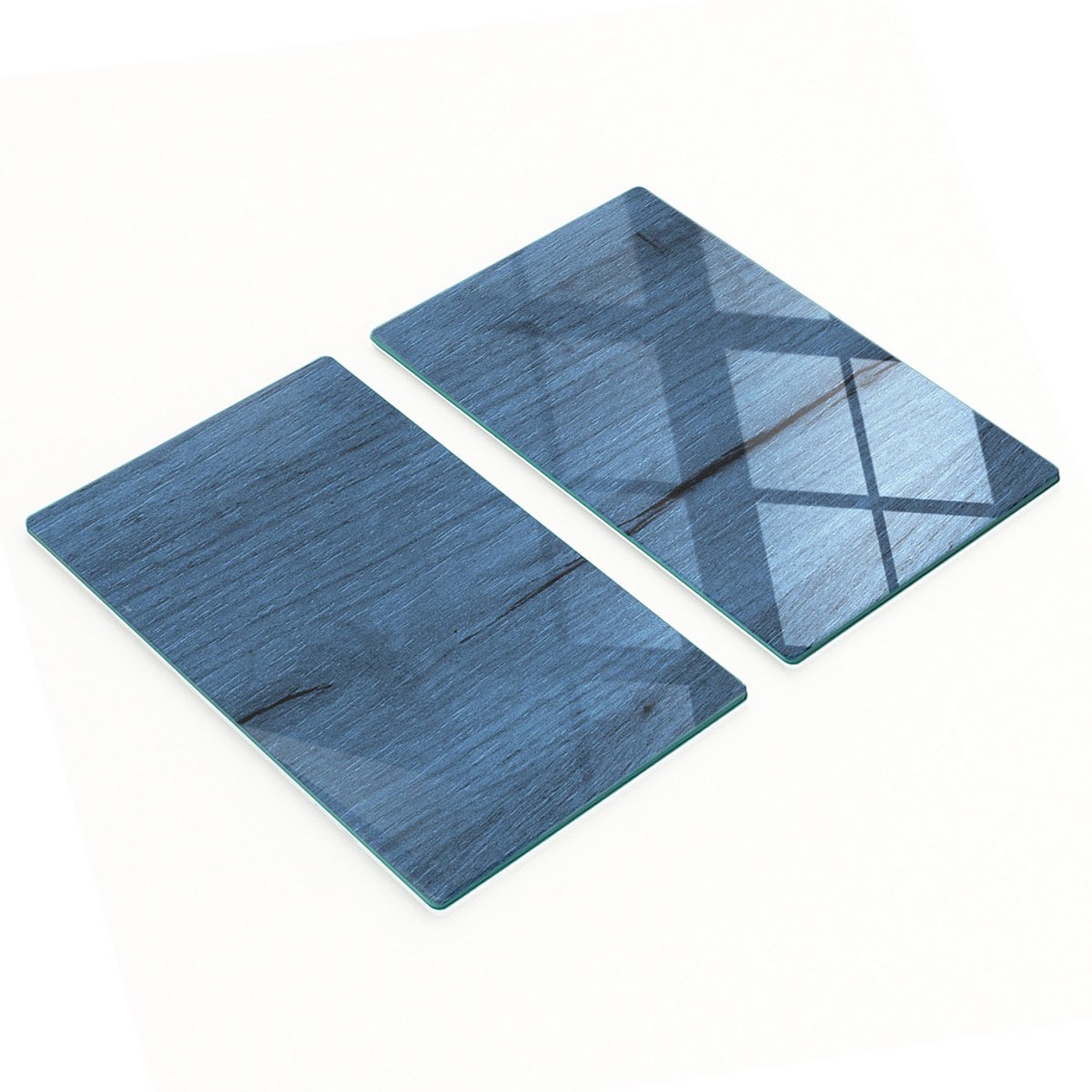 Multifunctionele decoratieve glazen borden met bedrukt hout, 2x30x52 cm