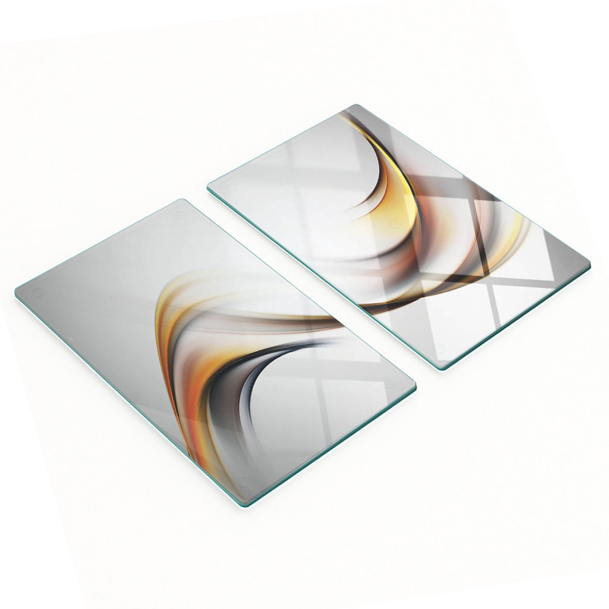Multifunctionele decoratieve glazen panelen met abstract golfmotief, 2x30x52 cm