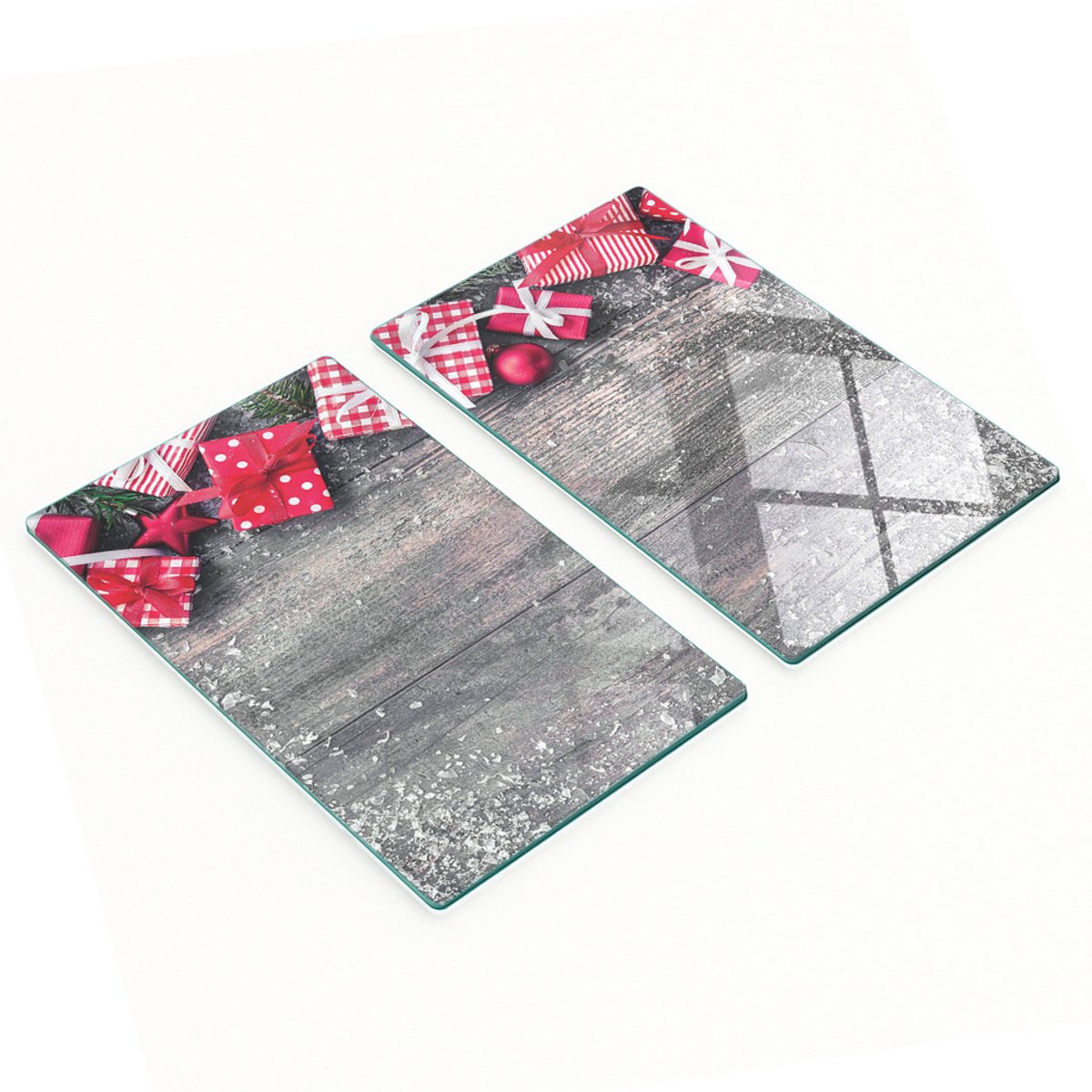 Keukenplanken van gehard glas met kerstafbeeldingen, 2x30x52 cm