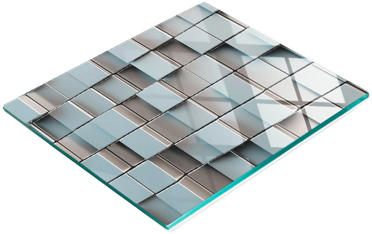 Multifunctioneel decoratief glazen dobbelbord voor in de keuken, 60x52 cm