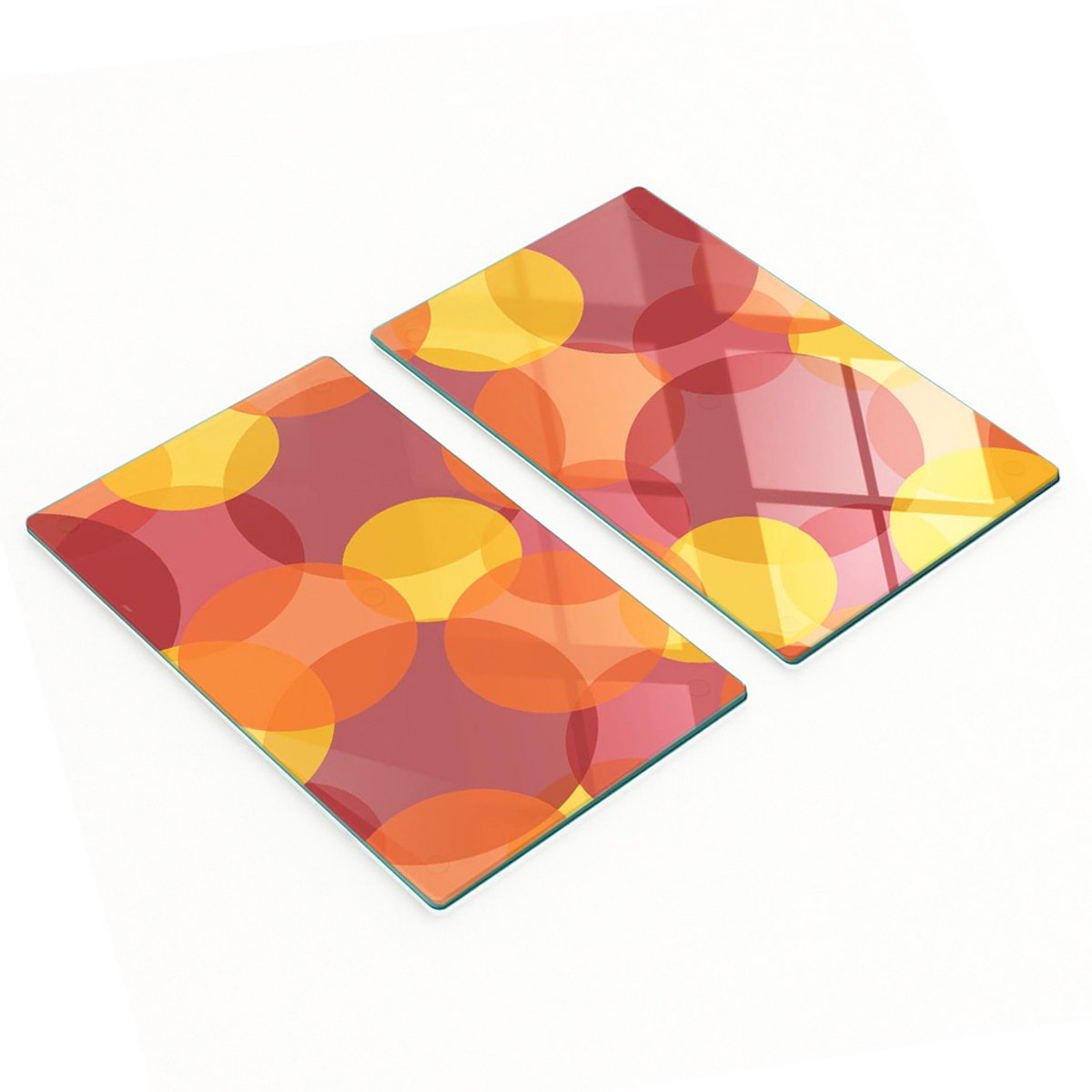 Decoratieve glazen snijplanken voor in de keuken, kleurrijke cirkels, 2x30x52 cm