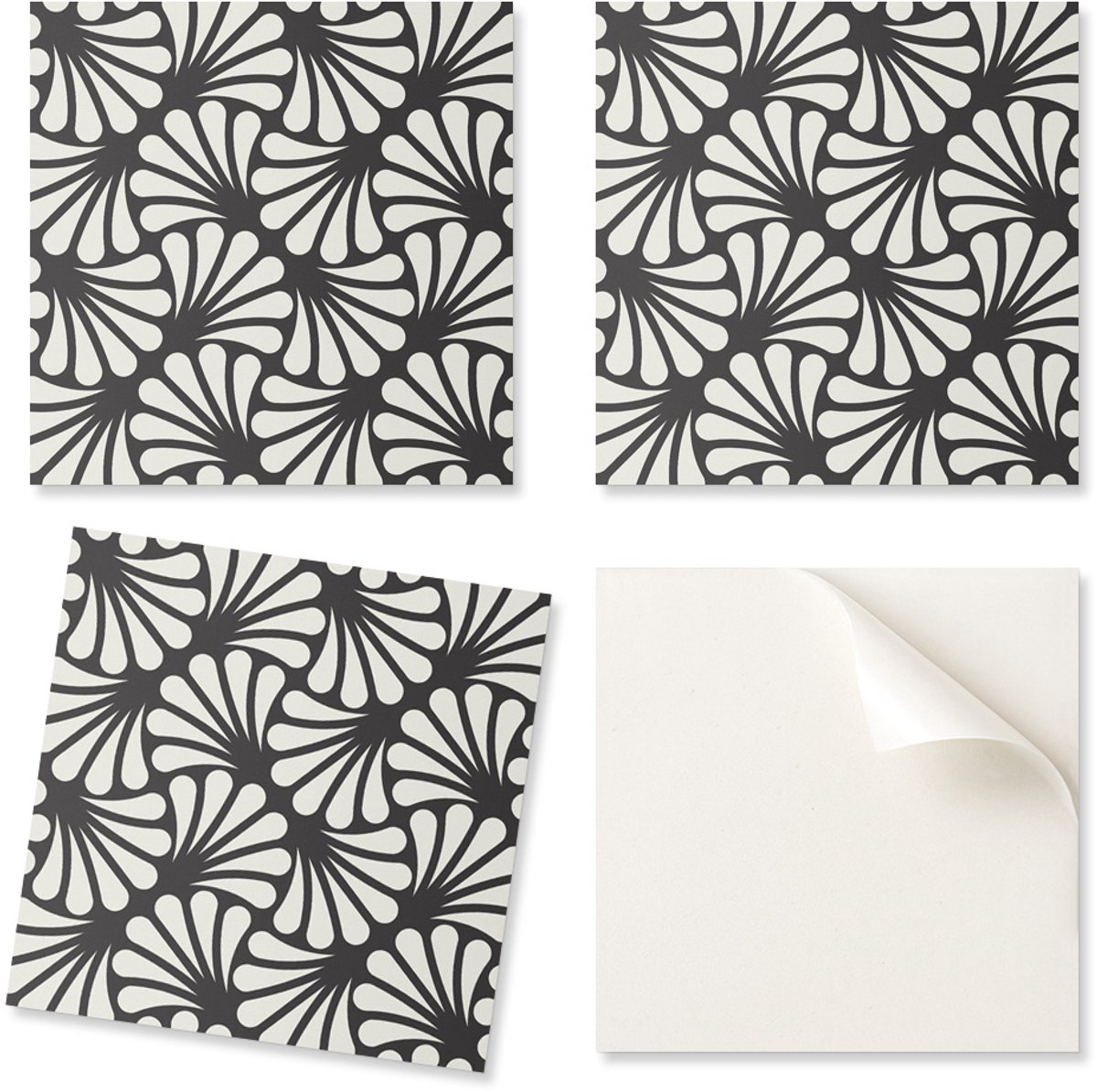 Decoratieve vinyl vloertegels met stijlvol bladpatroon, 20x20x20 cm