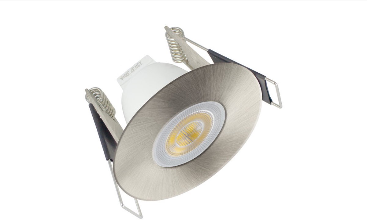 LED spot Lisanne rond IP65 nikkel - extra warm wit - zaagmaat 45-55mm