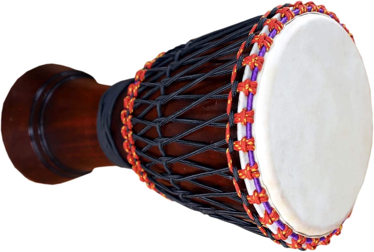 Handtrommel - Percussie instrument - Muziek maken - Geitenhuid drumkop - 20cm hoofd - Bruin