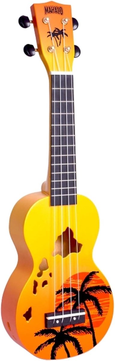 Sopraan Ukelele - Strijkinstrument - Muziek Maken - Mahonie Hout - 52 cm Lengte - Orange Burst