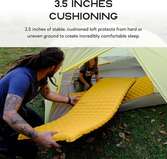 Slaapmat - Kampeermat Ligmat - Buiten slapen - Ultralicht geluidsarm - Regular 183x51x8.9cm - mango — afbeelding 4