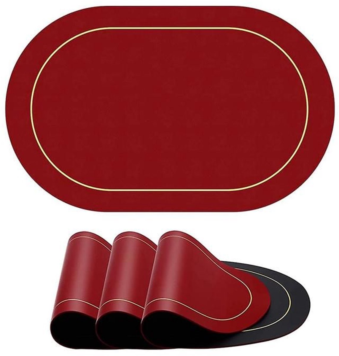 Placemats - Dubbelzijdig - Set van 4 - Antislip - Waterdicht - 45 x 30 cm