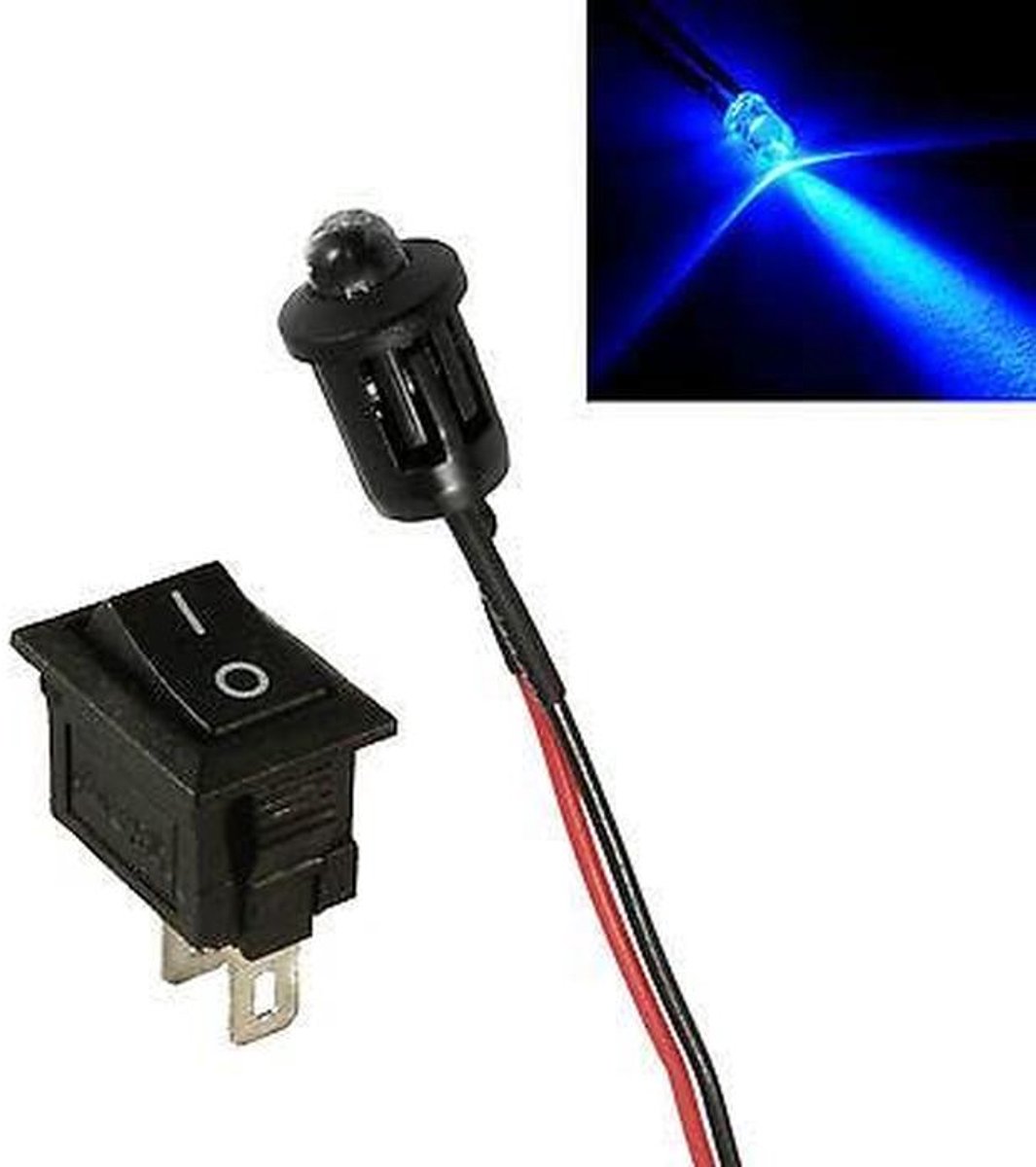 Nep Alarm LED - Dummy Verlichting - Voertuig Beveiliging - Knipperend Blauw Licht - 7.5mm Paneel - Blauw