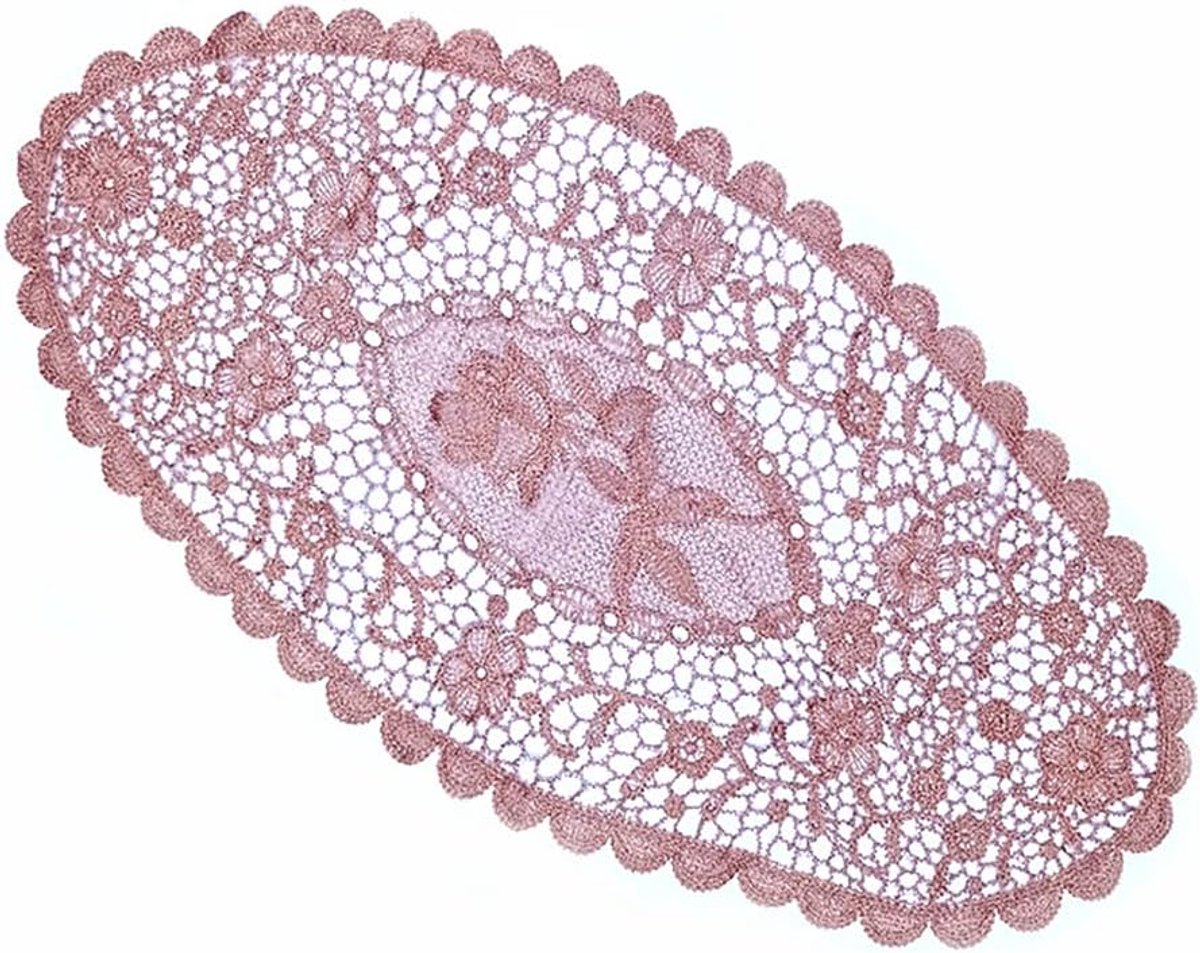 Set placemats - Tafelkleden kant - Feest decoratie - Hittebestendig antislip - 41 x 31 cm - Roze