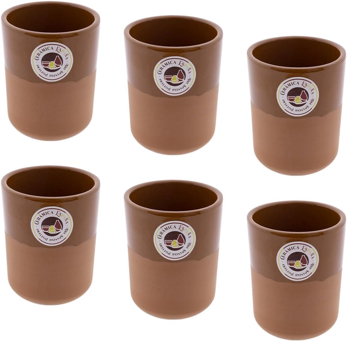 Bierglazen Rode Klei - Drinkglazen Aardewerk - Koude Dranken Serveren - Koelkastbestendig Keramiek - 330 ml Set - Honingkleurig