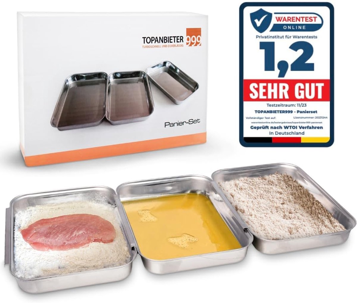 Keukenhulpjes set - Roestvrij staal - Paneer gerechten - Vaatwasmachinebestendig - 3 schalen