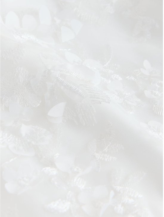 Next - Meisjes - Jurk met geborduurde bloemen en strik - Wit
