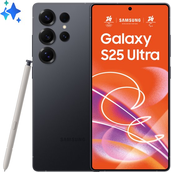 Samsung Galaxy S25 Ultra 5G Titanium JetBlack 512GB – 6,9″ scherm, 50MP camera, AI, Snapdragon 8 Elite processor