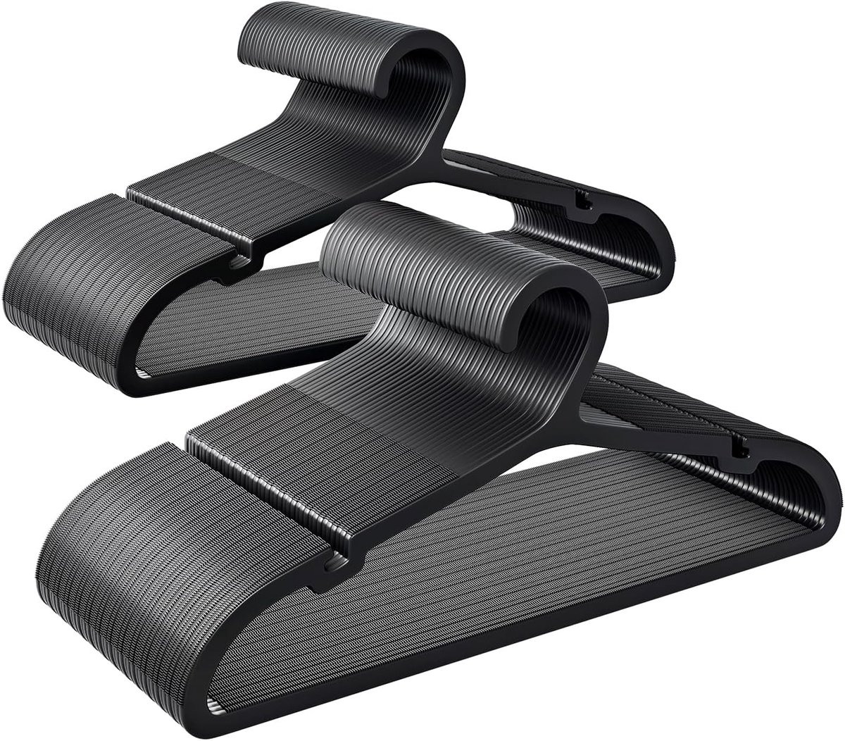 Kleerhanger Set - Antislip Hangers - Kleding Opbergen - U-vormige Opening - 41x22cm - Zwart