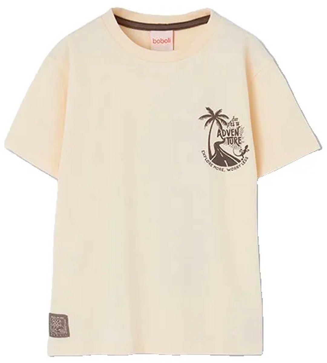 Boboli 623012 T-shirt Met Korte Mouwen Beige 8 Years Jongen