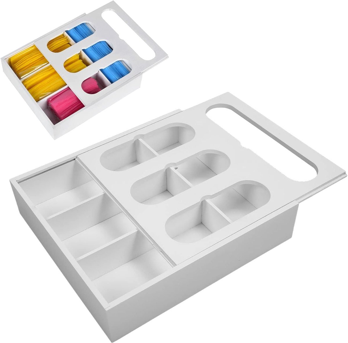 Voedselzak Organizer - Keuken Ladebak - Keuken Ordenen - Lade Ontwerp - 36 x 32 x 9 cm - Wit